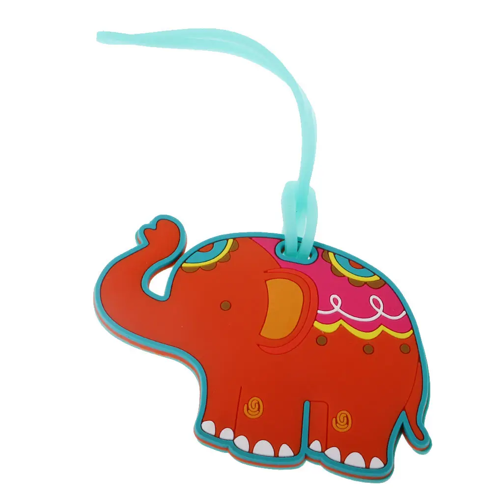 

Мультяшный милый слон, силиконовая безопасная бирка для багажа в путешествиях, багажный чемодан, сумка, этикетка, идентификационное имя, ад...