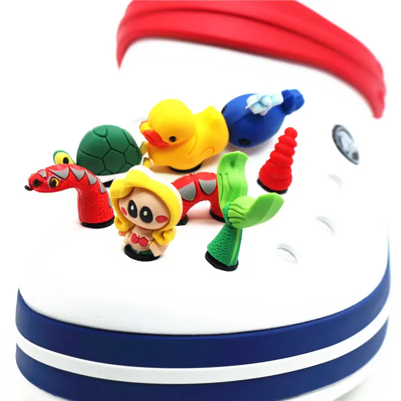 Novelty 3D Dragon Snake Garden Shoe Decoractions Cartoon Animals Style Croc Shoe Charm Accessories Give Your Child the Best Gift