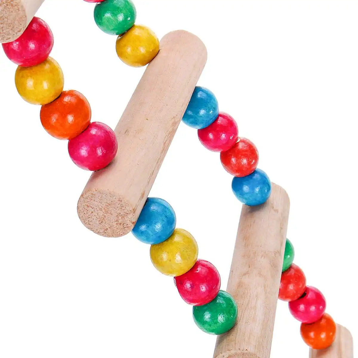 

2 Size Wooden Toys Parrots Bird Hanging Ladder Rainbow Bridge Pet Macaw Hammock Bird Toy With Bells Swing Bridge Climb Pet Toys