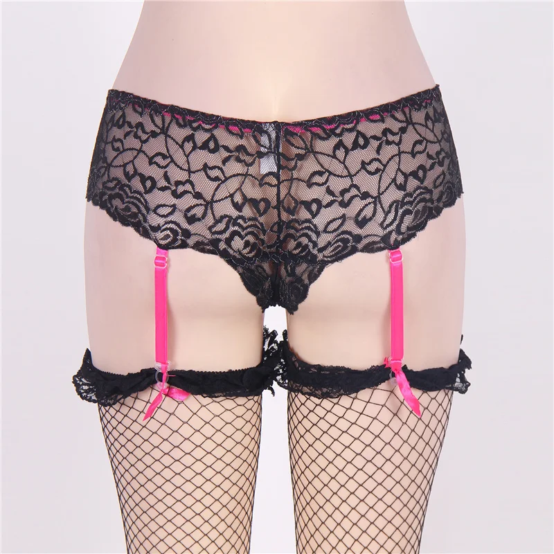 

Femme Sexy High Waist Lace Garter Panty Hot Sale Plus Size Lace Garter Belt 5XL 6XL P5033