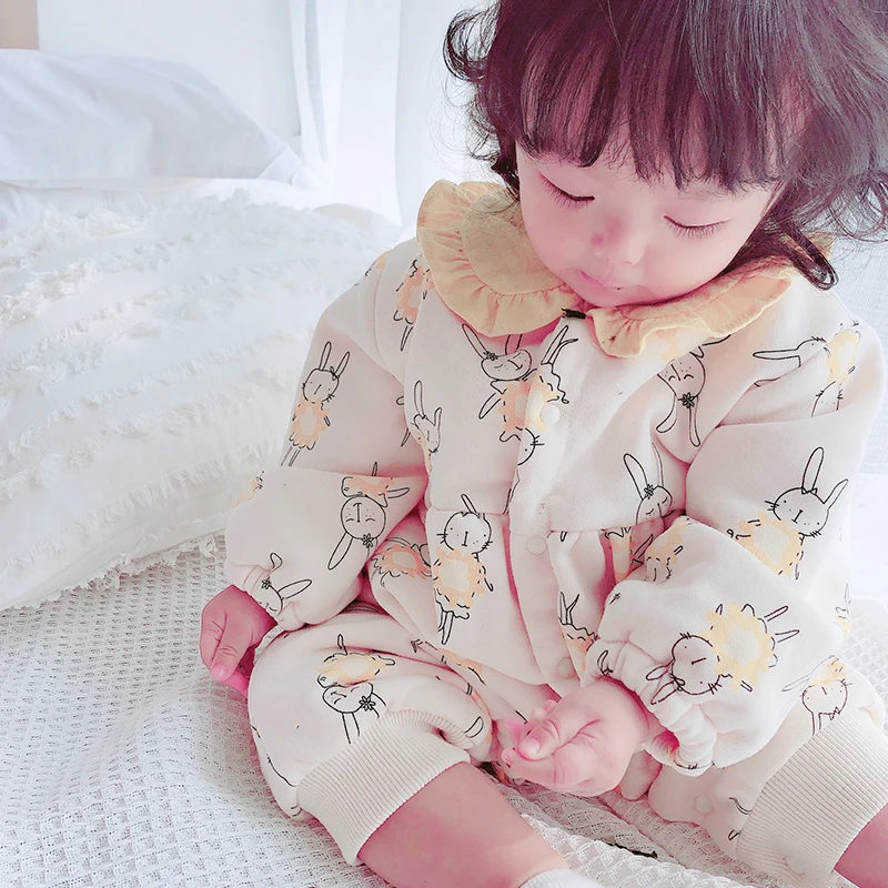 Модный детский зимний комбинезон с пасхальным кроликом зимняя одежда для