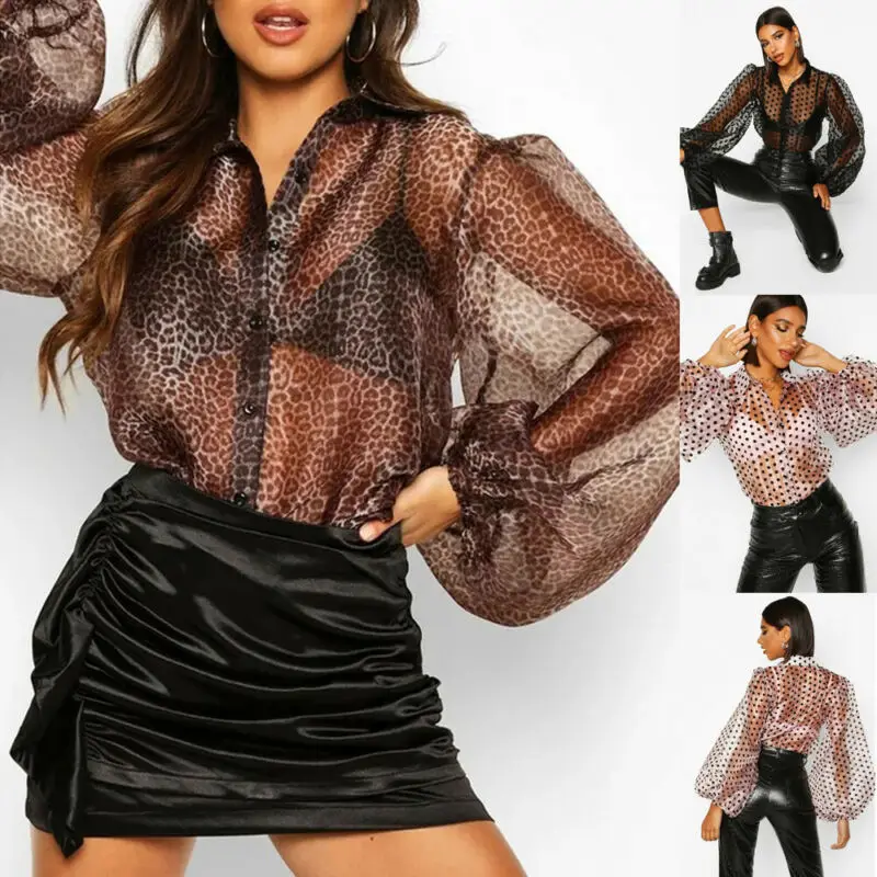 Женские леопардовые/в горошек Прозрачные Пляжные Купальники для отдыха