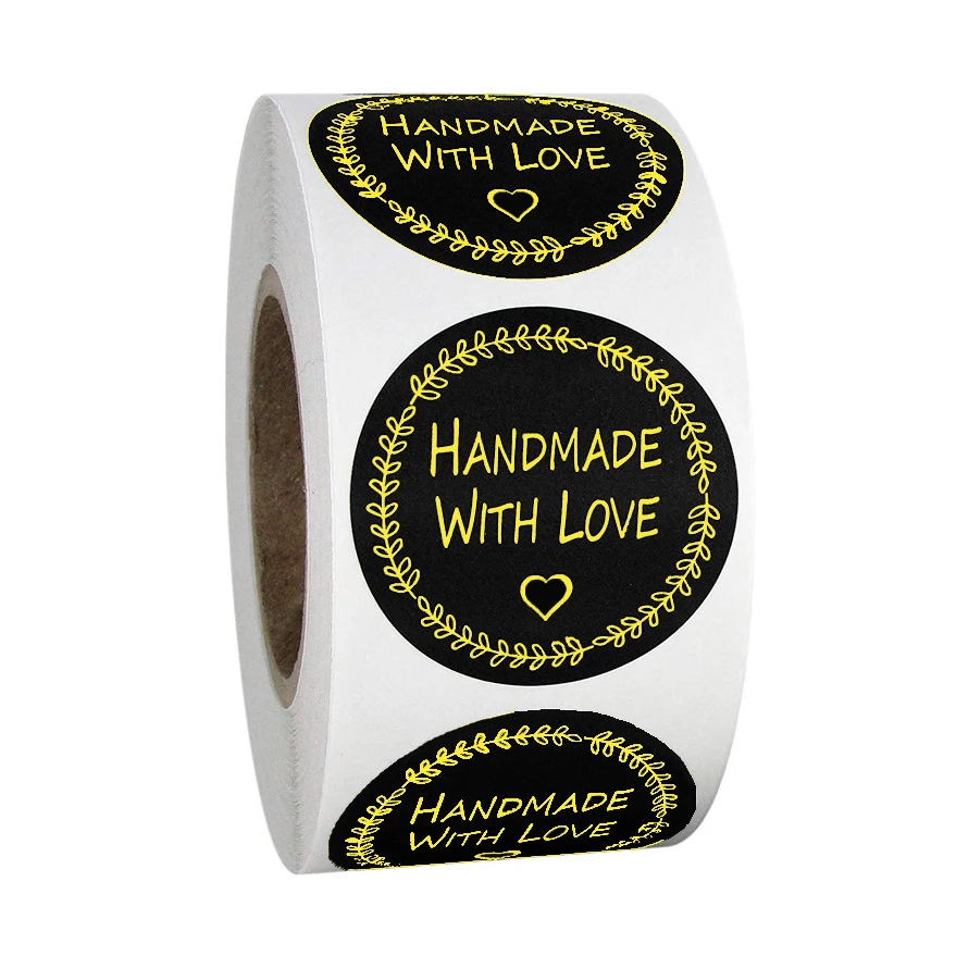 100 500 шт круглые натуральные наклейки ручной работы s этикетки для печати милые