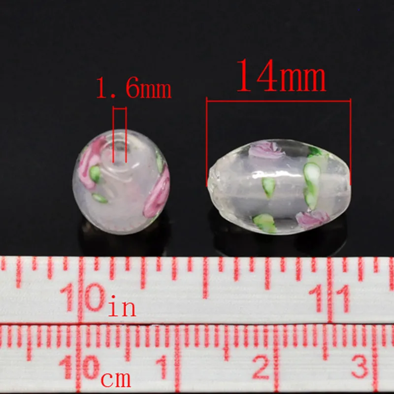 Стеклянный свободный светильник в виде бочки 8 сезонов розовый цветочный узор DIY