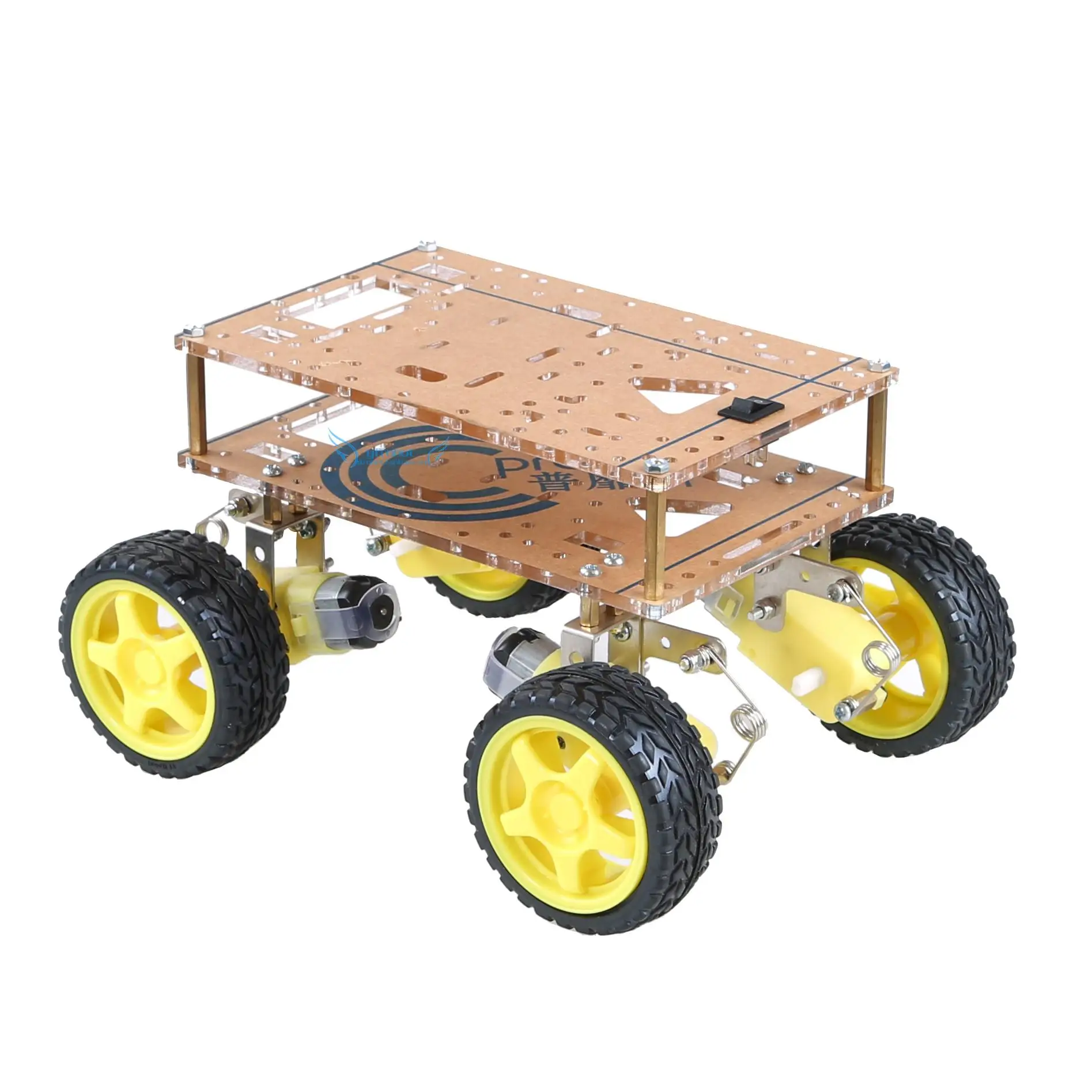 4WD Suspension Robot Car Chassis 5kg Load Intelligent Shock Absorption Free Battery Box for Arduino Wifi DIY Parts