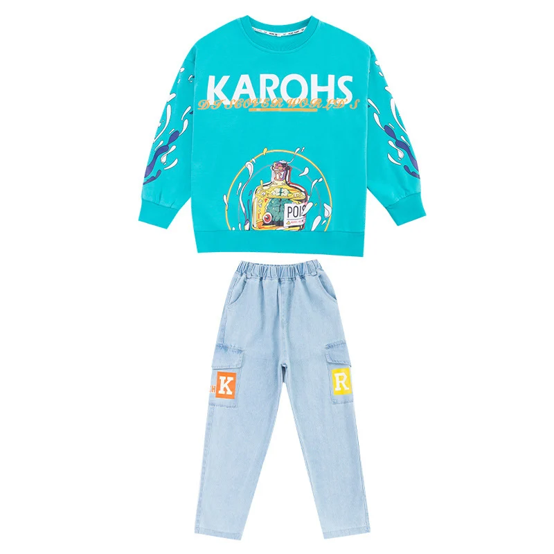 

Kid Cool Hip Hop Clothing Sweatshirt Graphic Tee Oversized Shirt Top Streetwear Jeans Pants for Girl Boy Dance Costume Clothes