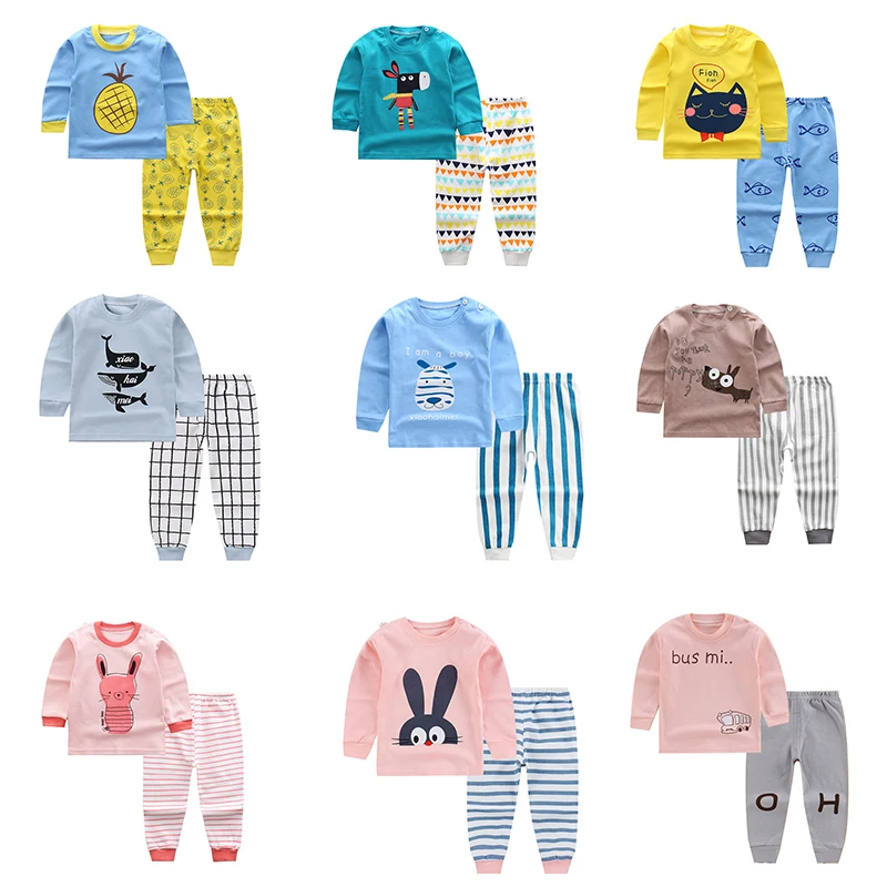 Коллекция 2019 года детские пижамы на осень и зиму с длинными рукавами рисунком для
