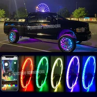15.5'' IP68 Waterproof Led Wheel Ring Lights Car Tire Lights Blue-Tooth APP Control w/Turn Signal and Braking Function