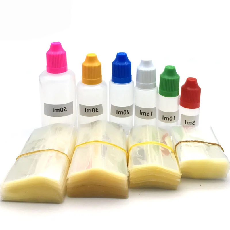 Термоусадочная трубка 200 шт./лот прозрачная пленка из ПВХ для упаковки 5 мл 10 15 20 30