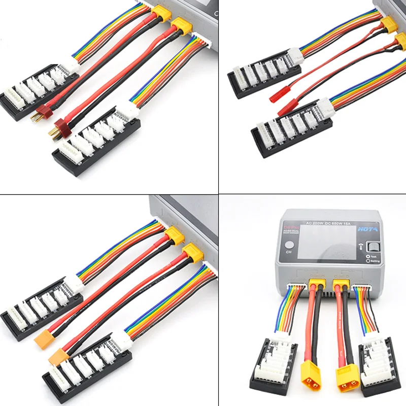 XT60 XT90 XT30 JST Т-образный штекер баланса Lipo Батарея параллельная зарядная плата 2-6S