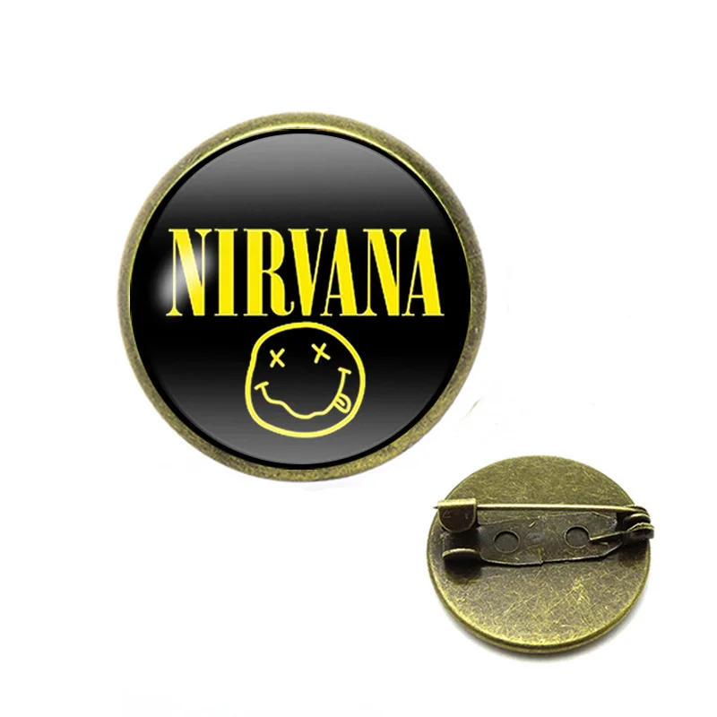 Рок Группа Smile Nirvana серьги гвоздики Стеклянные Кабошоны подвески ювелирные