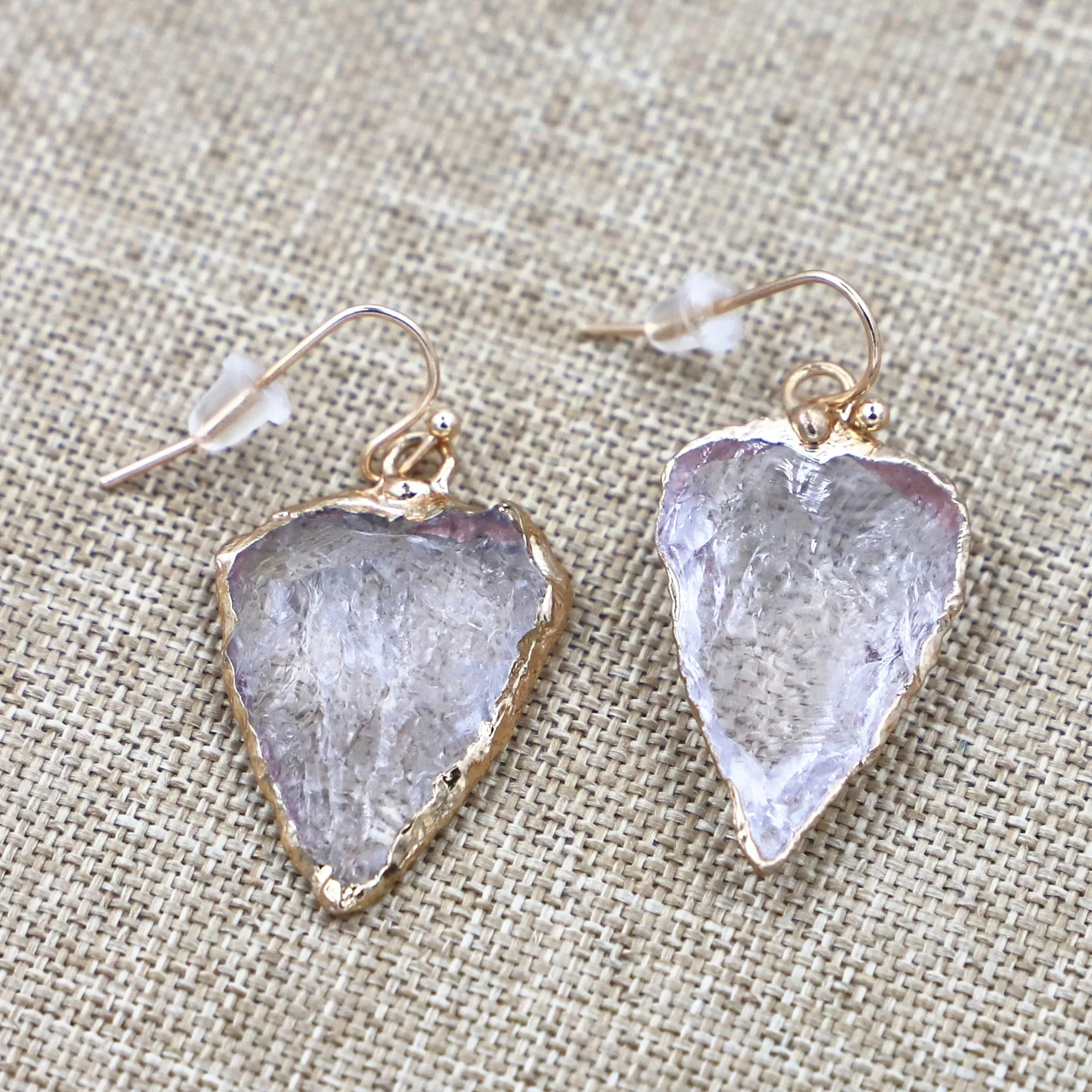 

Fashion Jewelry Natural Stone Arrow Earrings Luxury Transparent Crystal Party Earrings Female Gifts