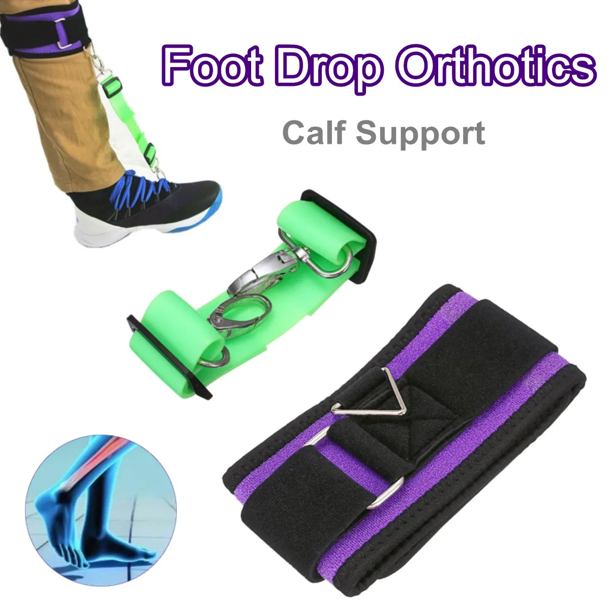 Ортопедические ортопедические регулируемые поддержка икр Brace Plantar Fasciitis спортивный пояс инсульта hemimplegia постельное восстановление