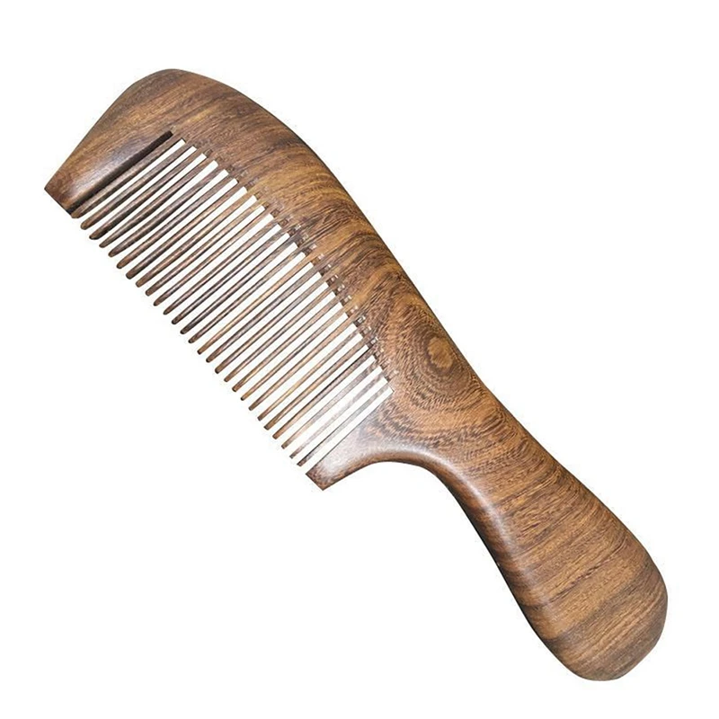 

2Pcs Salon Anti-Static Long and Wide Tooth Household Natural Sandalwood Comb Massage Hairdressing Tool