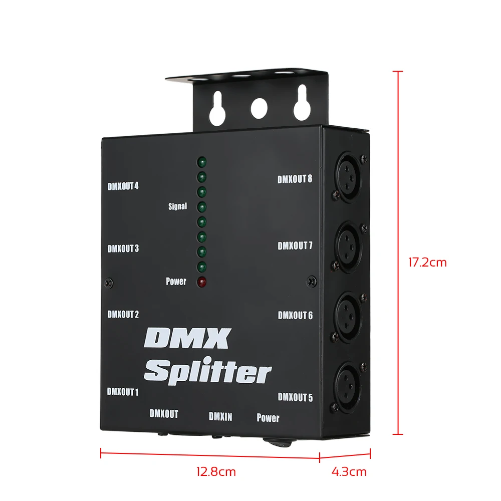 DMX512 оптический сплиттер портативный усилитель сигнала прожектора 8-канальный