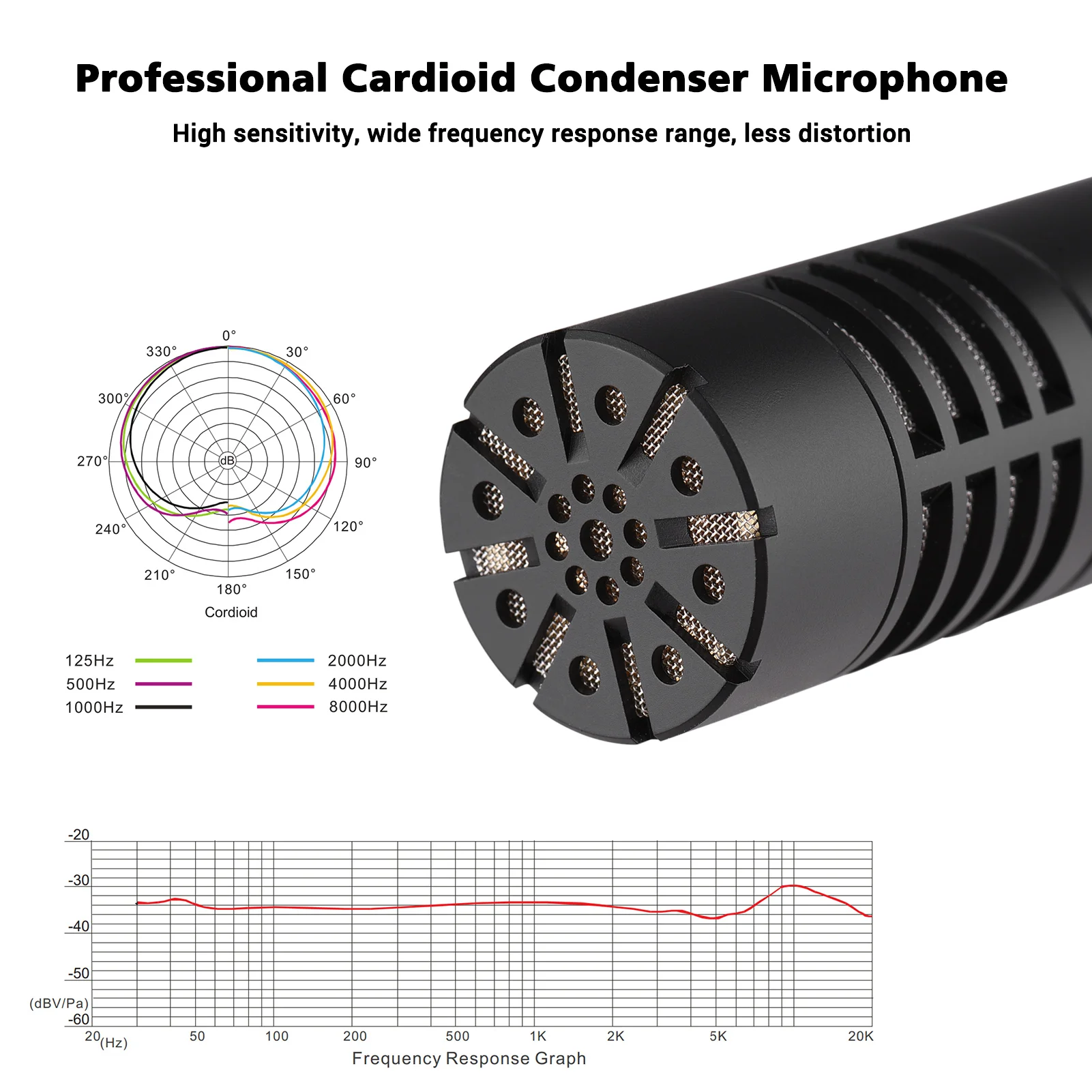 

TAKSTAR CM-63 / CM-60 Professional Diaphragm Condenser Microphone Moisture Resistant XLR Cardioid Mic 48V Phantom Power Supply