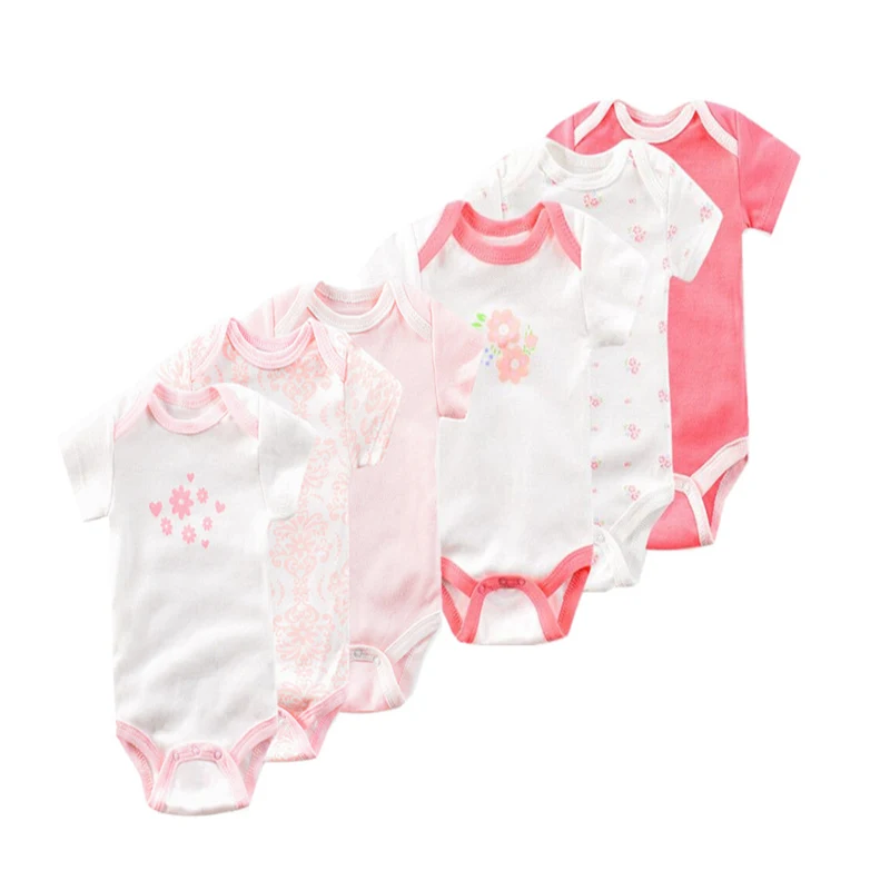 color as photo Комбинезон для новорожденных, комбинезон, хлопок, лето, Roupas de bebe, обезьяна, собака, печать, детская одежда, Комбинезон Девочки младенца, 6 шт, 3 шт./лот - Цвет: color as photo