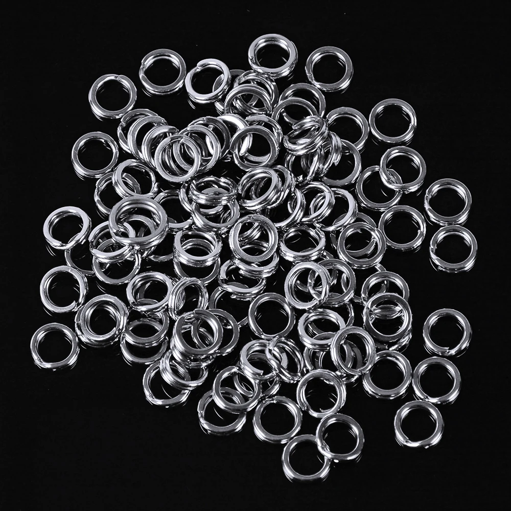 

30pcs Fishing Split Rings for Crank Hard Bait Silver Stainless Steel 0#-12# Double Loop Split Open Carp Tool Fishing Accessories