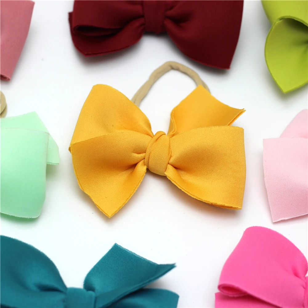 Нейлоновая повязка на голову для девочек Повязка с бантом Детская Bebe Fille Opaska Dla