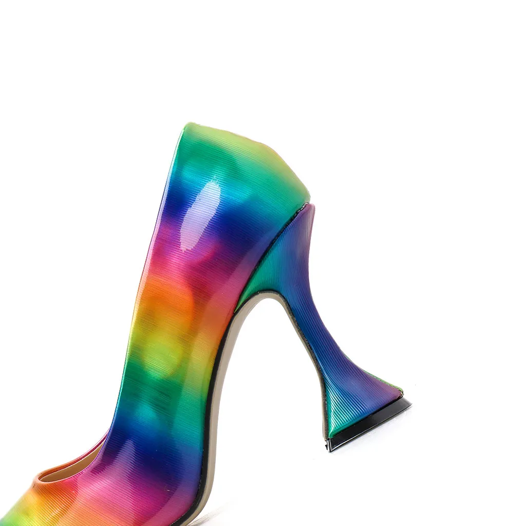 SAGACE/женские туфли на высоком каблуке радужного цвета с острым носком Женские