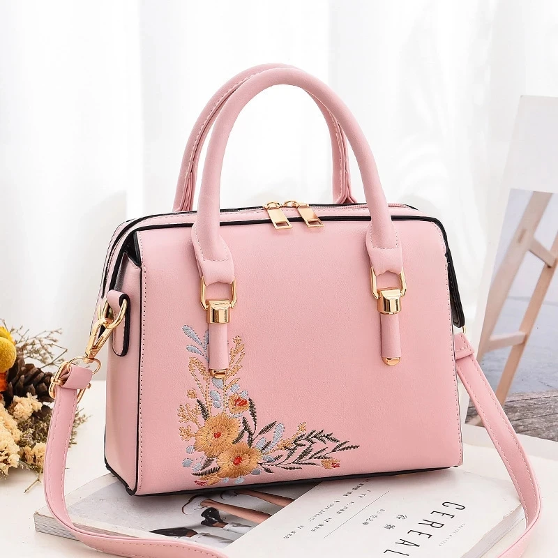 

2021 Luxury Handbags Embroidered Women Bags PU Leather Crossbody Bags For Women Tote Retro Ladies Shoulder Bag Female Handbag