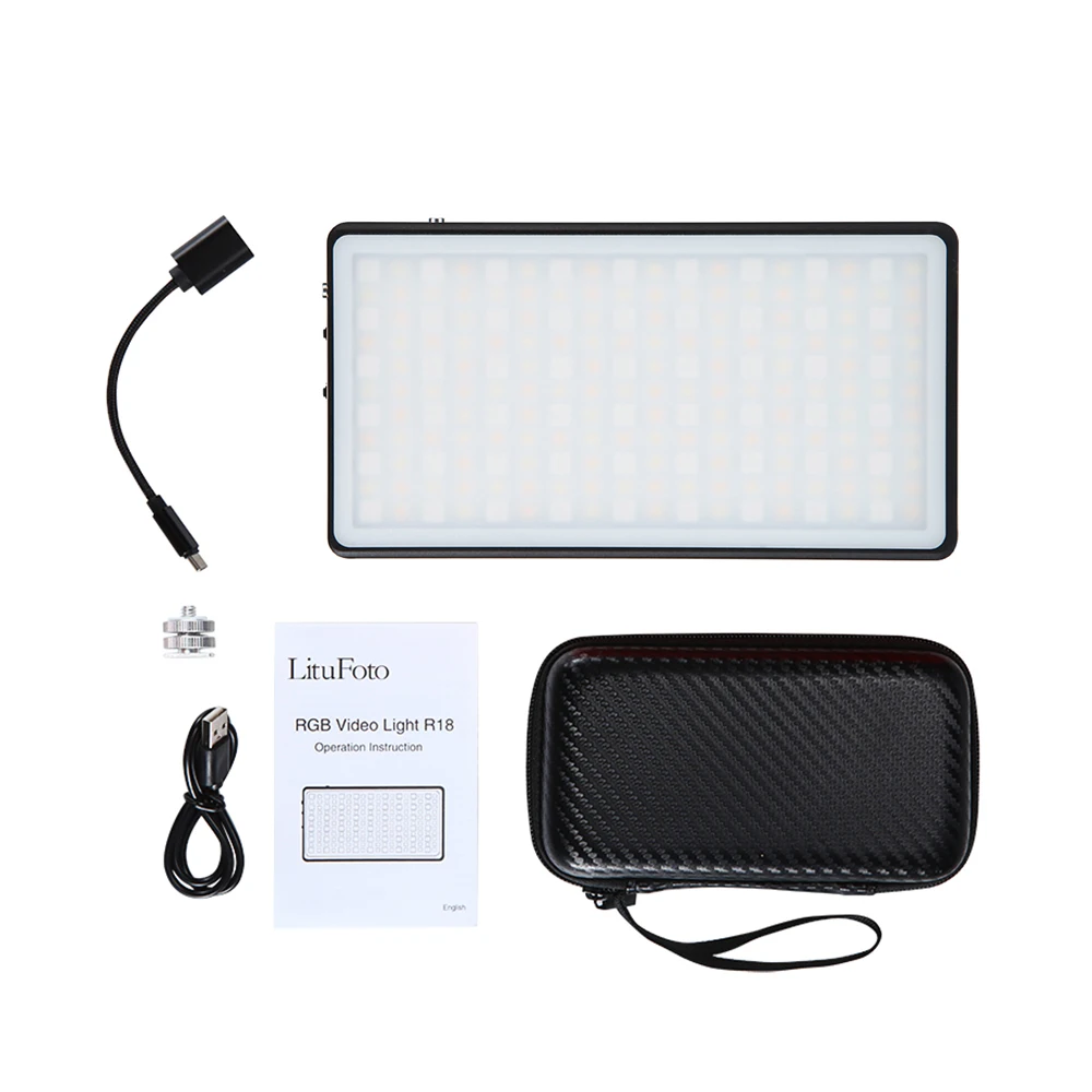 Карманный светодиодный мини светильник RGB для видеосъемки 96 + 360 цветов общий DSLR