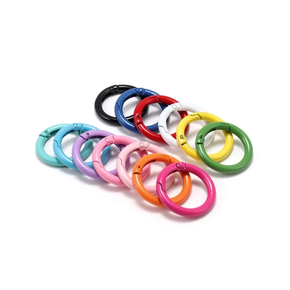 5 шт./лот металлическое пружинное кольцо открывающийся круглый карабин зажимы