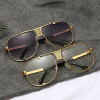2021 fashion metal gradient square frame mens sunglasses brand design driving sunglasses vintage sun glasses oculos de sol
