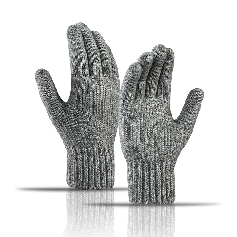 

Mens Knitted Winter Gloves Touch Screen High Quality Solid Color Cold Gloves Thicken Warm Cashmere Outdoor Cycling Driving Glove