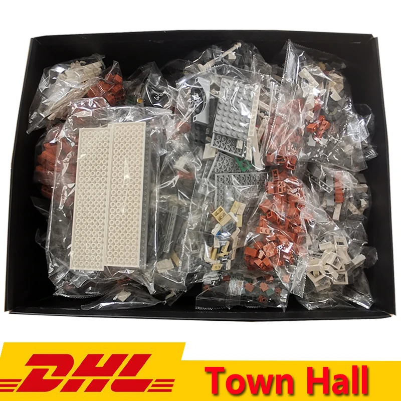 DHL набор городская улица вид серии Кинг 10224 ратуша 2859 штук строительные блоки