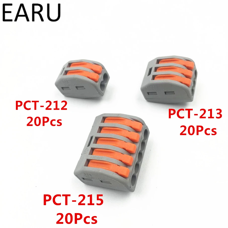 

222-412 2Pin 212 3Pin 213 5Pin 215 212 213 20 шт. 2P + 20 шт. 3P + 20 шт. 5P проводной разъем, Клеммная колодка