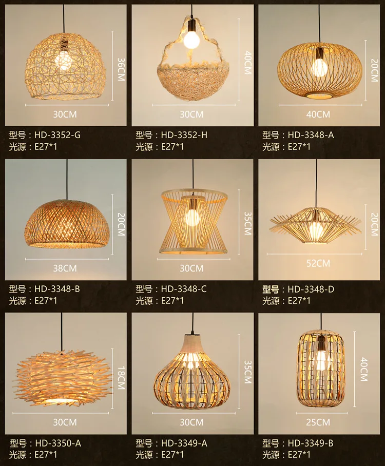 Японский идиллический соломенный светильник «шляпа» простая Птичье гнездо светодиодная люстра в Юго-Восточной Азии бамбуковый Ресторан