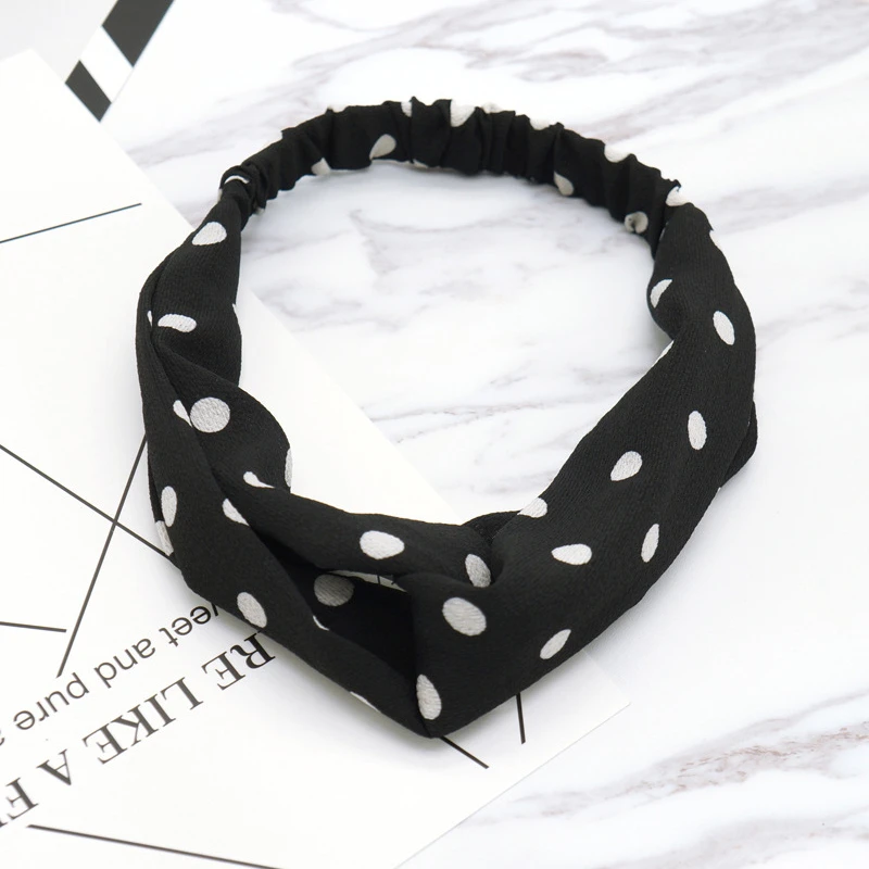 1 шт. женские круглые ободки в горошек эластичные повязки на голову с