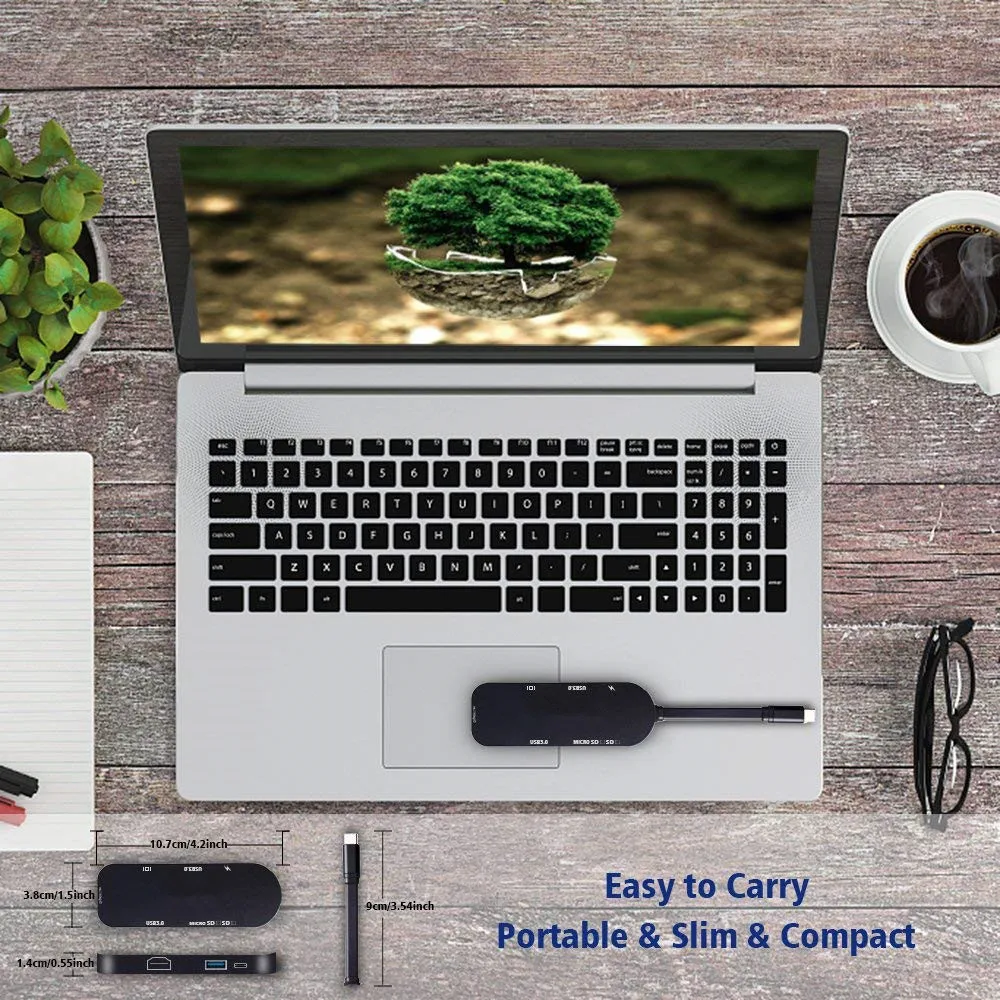7 в 1 конвертер type C USB C концентратор к HDMI 4K адаптер 10/100/1000 м RJ45 порт USB C разветвитель док-станция для ноутбука MacBook USB-C концентратор