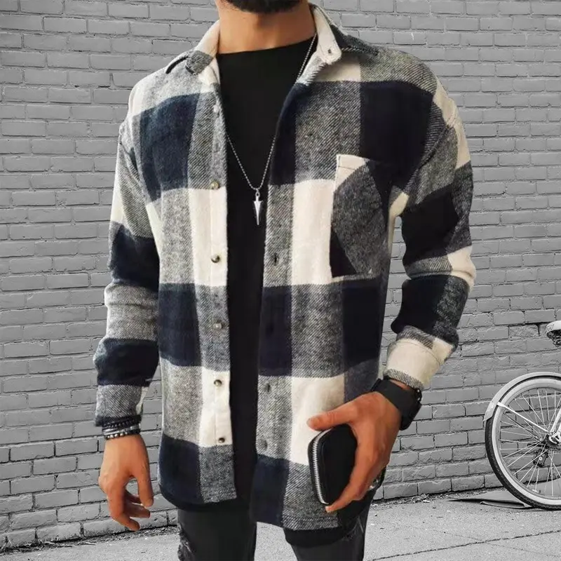 

2021 Men's Fashion Spring Plaid Casual Flannel Shirts Man Long Sleeve Soft Comfort Slim Fit Styles Men Jacket Cardigan Shirt