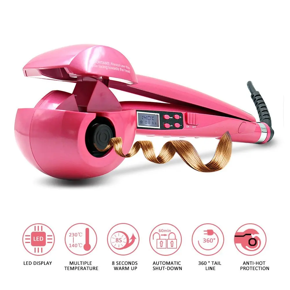 Автоматические щипцы для завивки волос с ЖК-экраном электрические инструменты