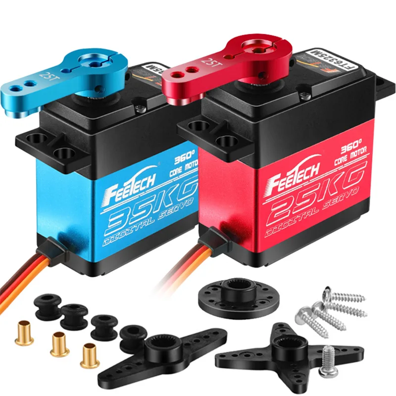 1 шт. FT6325M FT6335M цифровой сервопривод 7,4 в 25 кг/см/35 кг/см 360 градусов Магнитный стальной механизм RC сервопривод для радиоуправляемых автомобилей самолетов квадрокоптеров