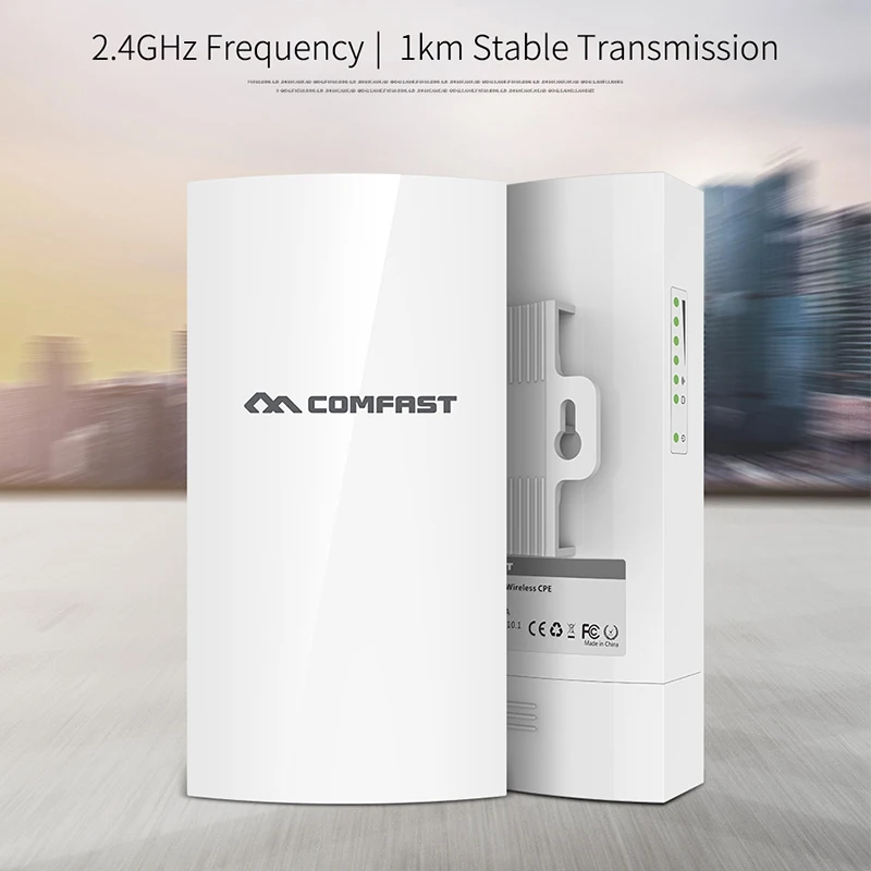 Comfast 1 км круп Диапазон Открытый CPE мост 300 Мбит/с POE маршрутизатор WDS Беспроводной AP