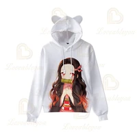 fashion 3d print comic demon slayer hoodie boys girls hooded autumn anime kimetsu no yaiba kawaii cat ears kids hoodie pullovers
