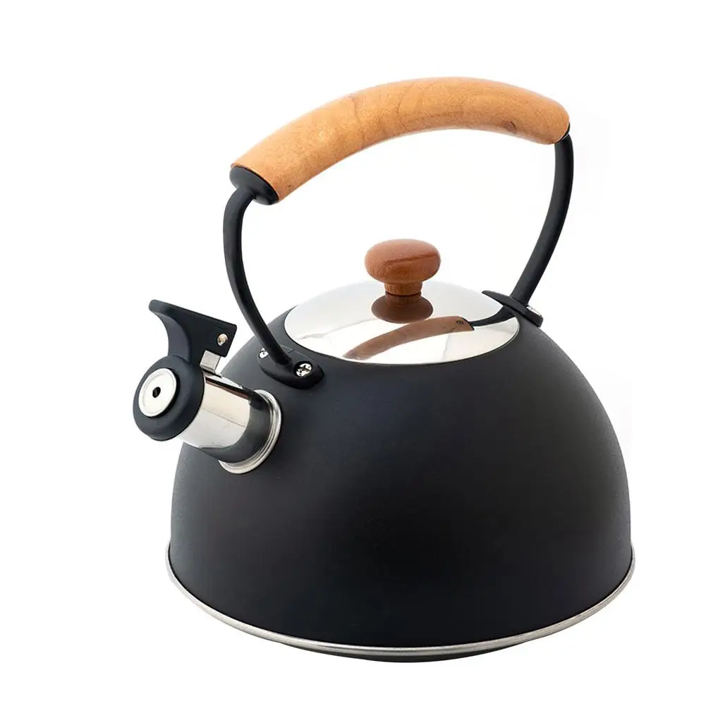 

Stainless Steel Whistle Kettle - Stainless Steel Tea Kettle With Wooden Handle - Retro Kettle For Electric Hob Household Stove