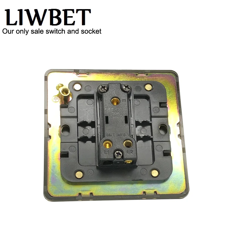 Настенный выключатель LIWBET черного цвета 1 комплект 2 канала панель из нержавеющей