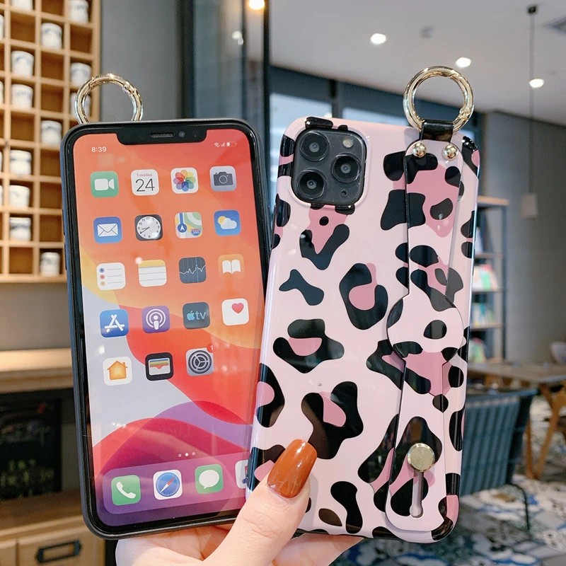 Новый чехол для телефона Леопардовый браслет с ремешком IPhone 11pro Max XS XR X 8 6 6S 7 Plus IMD