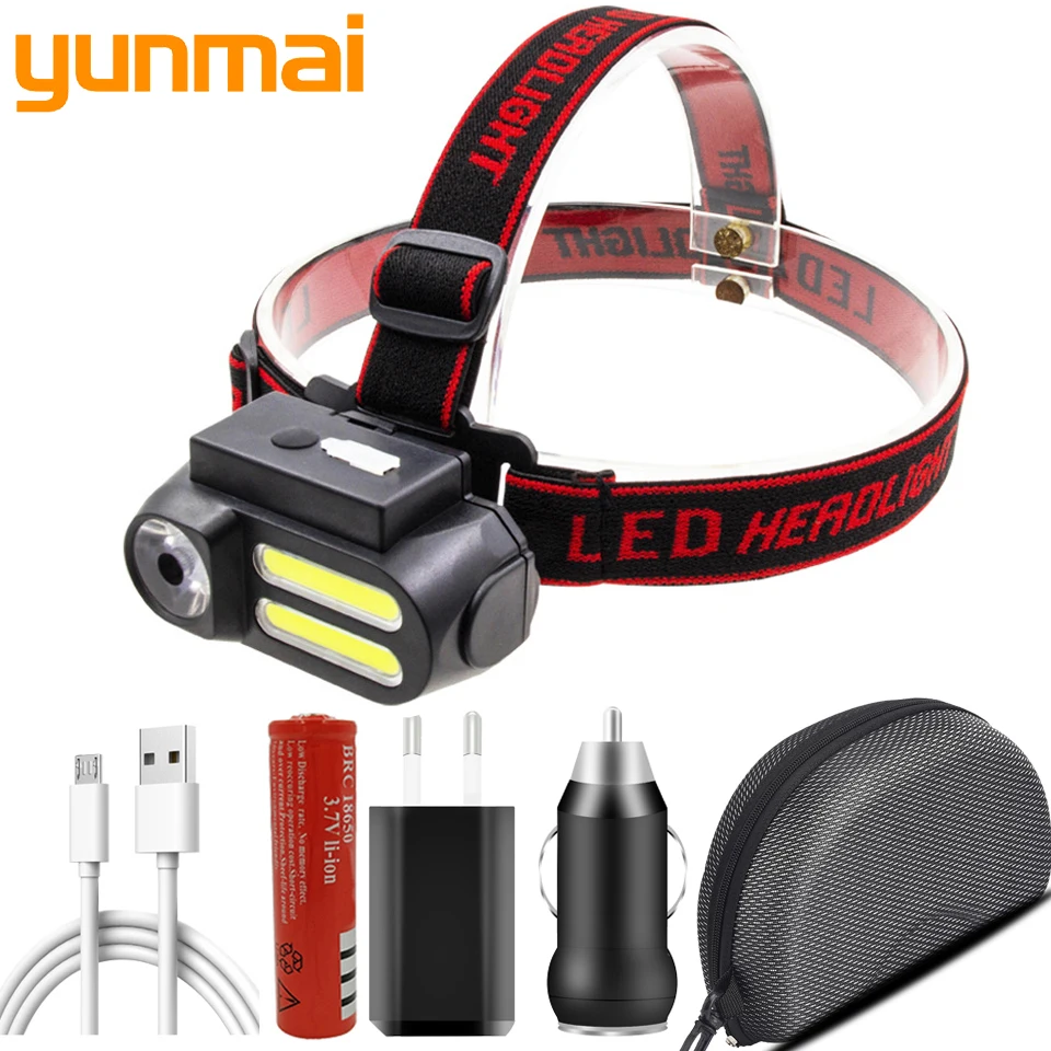 

Led Headlamp XP-G Q5 COB Headlight Use Rechargeable 18650 Battery Head Flashlight Lamp Torch for Fishing Camping Light