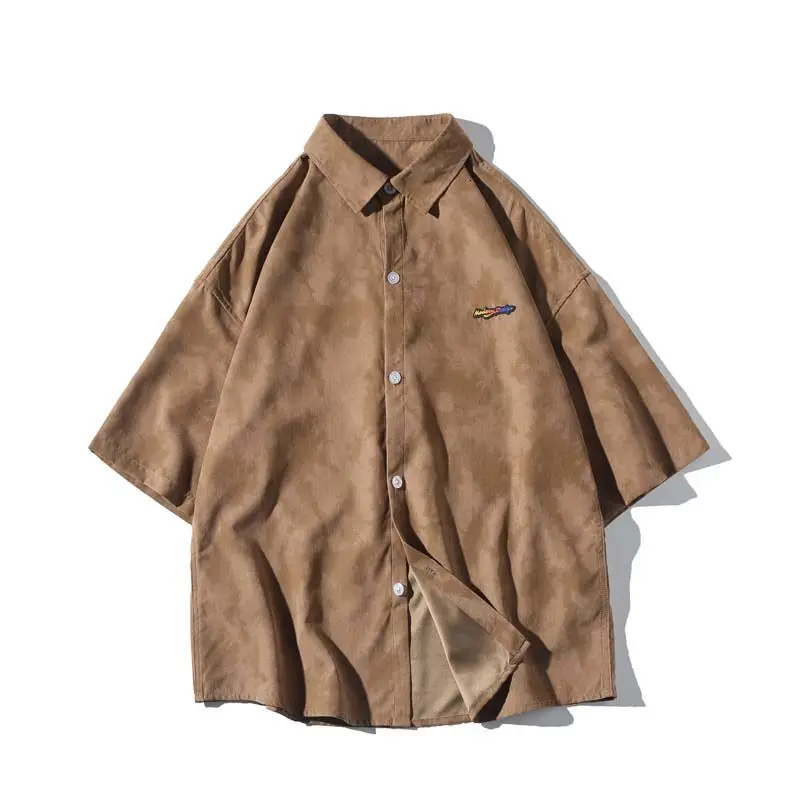 

Мужская летняя рубашка с принтом, корейская мода, свободная Повседневная рубашка, уличная одежда в стиле Харадзюку, в стиле хип-хоп, мужская ...