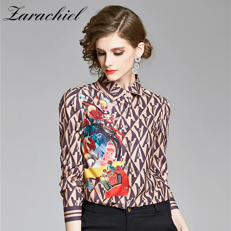 Элегантная буква толстовка с длинными рукавами и цветочным принтом женская