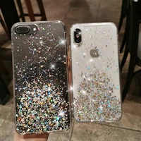 glitter star sequins soft bling phone case for iphone 13 11 pro max 12 mini xs xr x se 7 8 plus shockproof transparent tpu cover