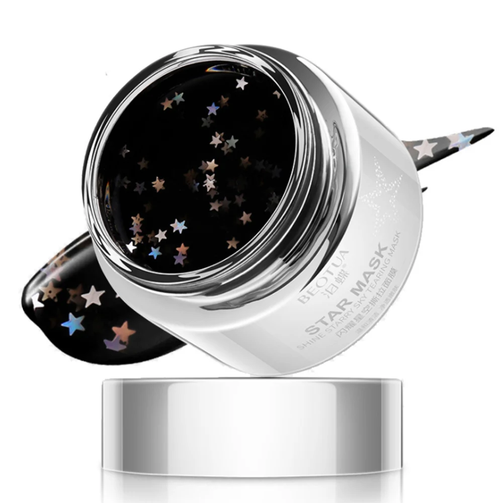 Увлажняющая блестящая маска со звездами очищающая черная для лица 50 г