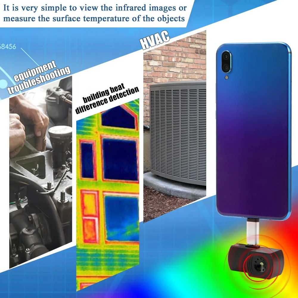 new model mobile phone used day and night temperature sensor thermal imager with taking photo video function free global shipping