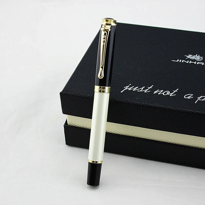 Jinhao 500 черная Золотая авторучка с резьбой 2 вида перьев 0,5 мм и 1,0 мм Высокое качество офисные принадлежности Подарочная чернильная ручка - Цвет: W