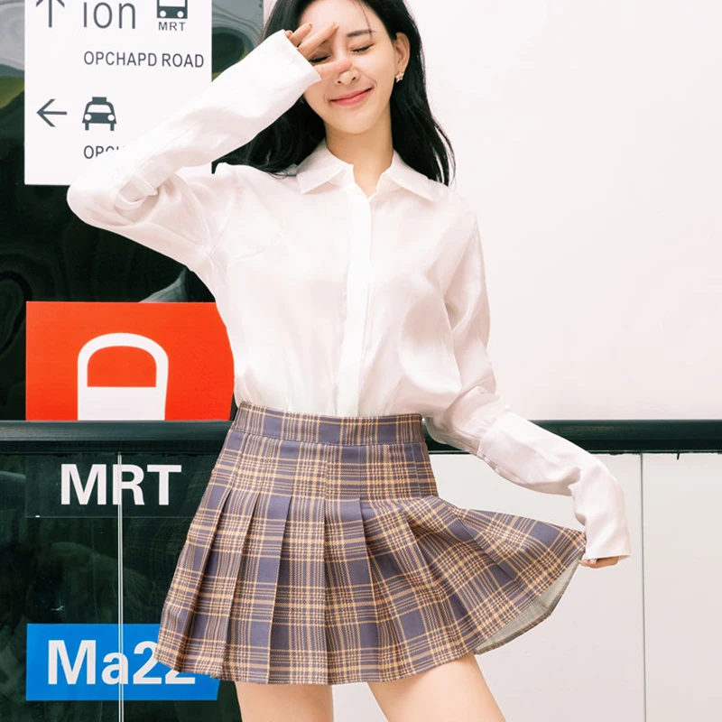 Плиссированная юбка GOPLUS Женская Осенняя мини консервативного стиля размера плюс